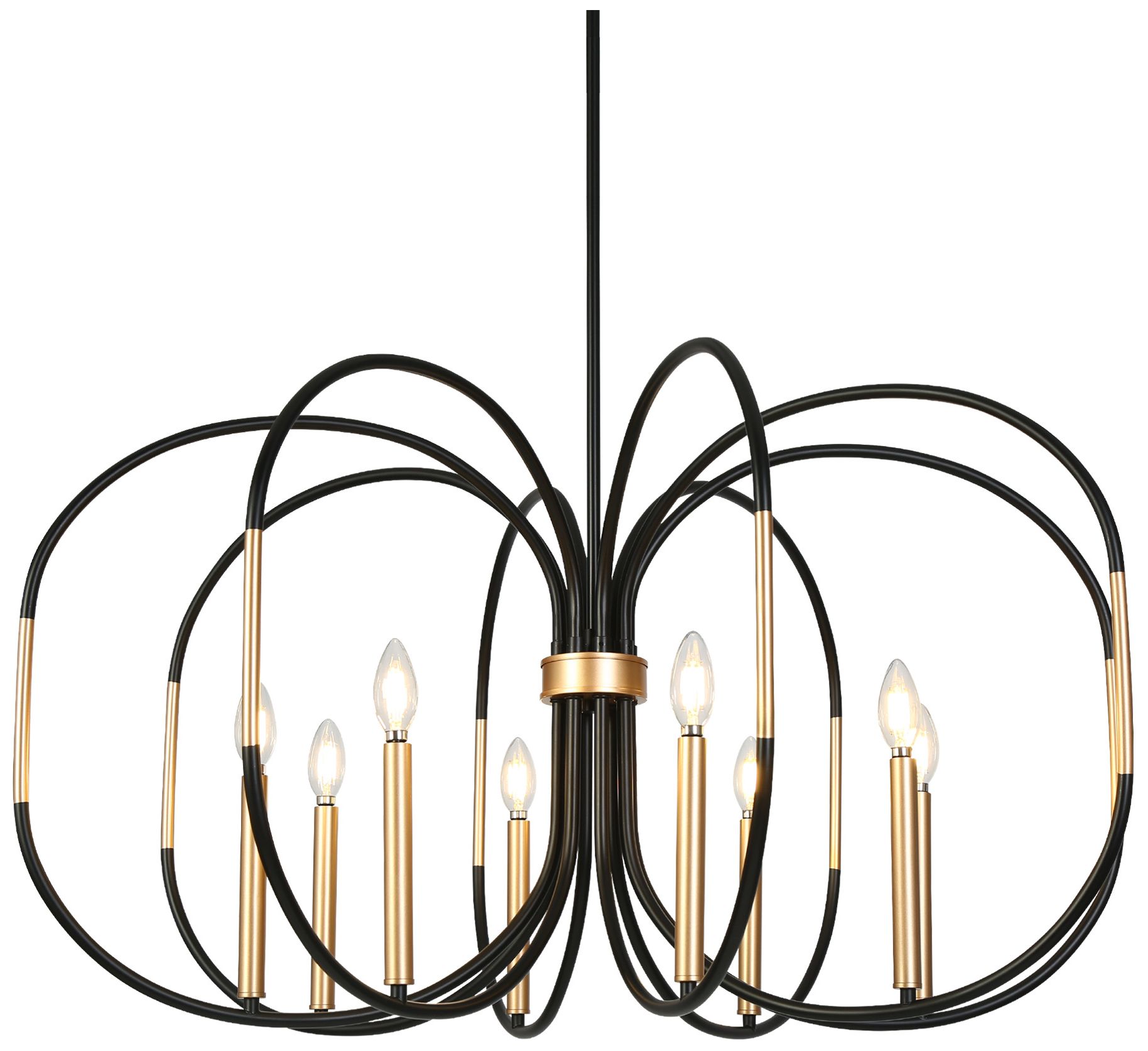 Thumbnail1 of Astoria 37 3/4" Wide Black Brass 8-Light Chandelier