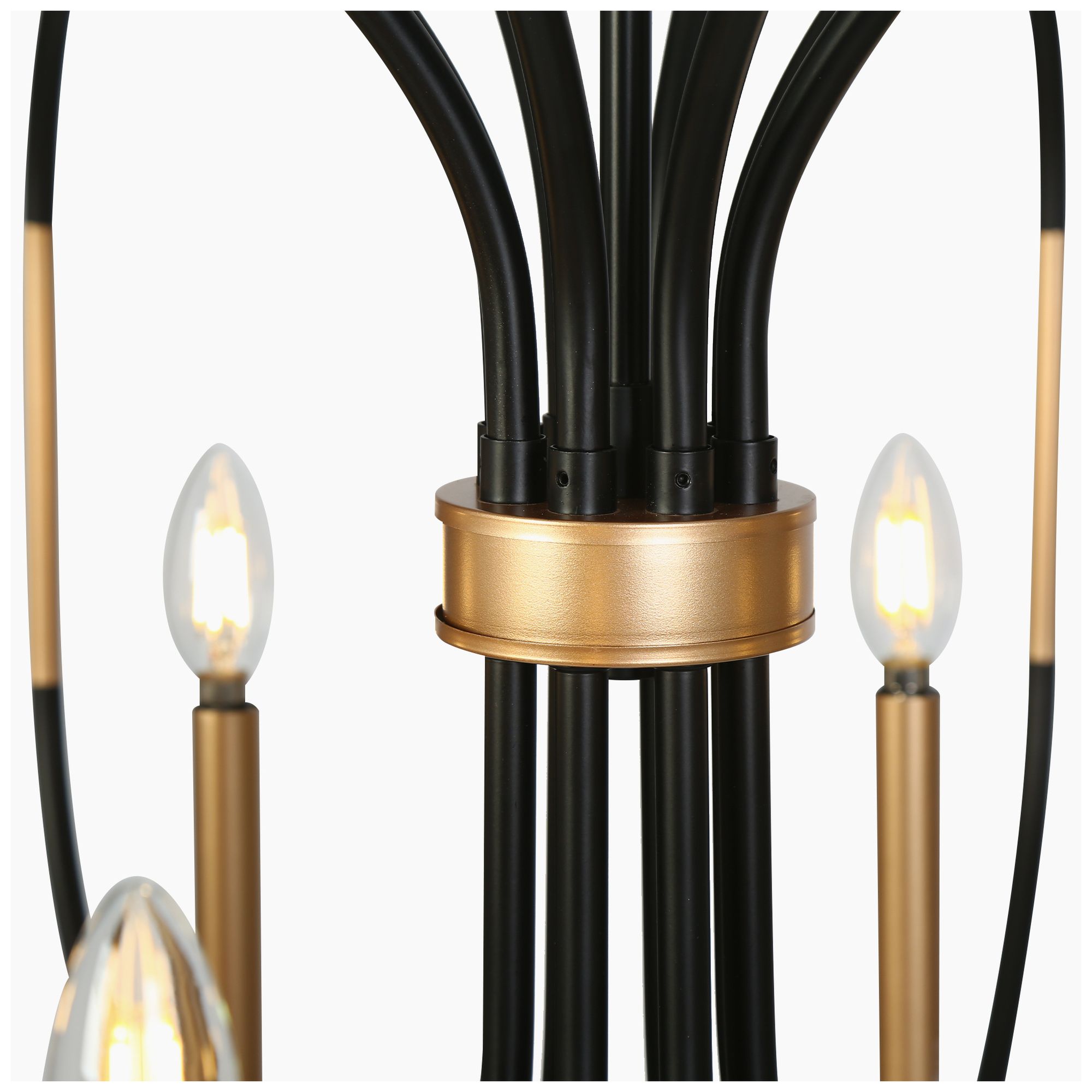 Thumbnail2 of Astoria 37 3/4" Wide Black Brass 8-Light Chandelier more views