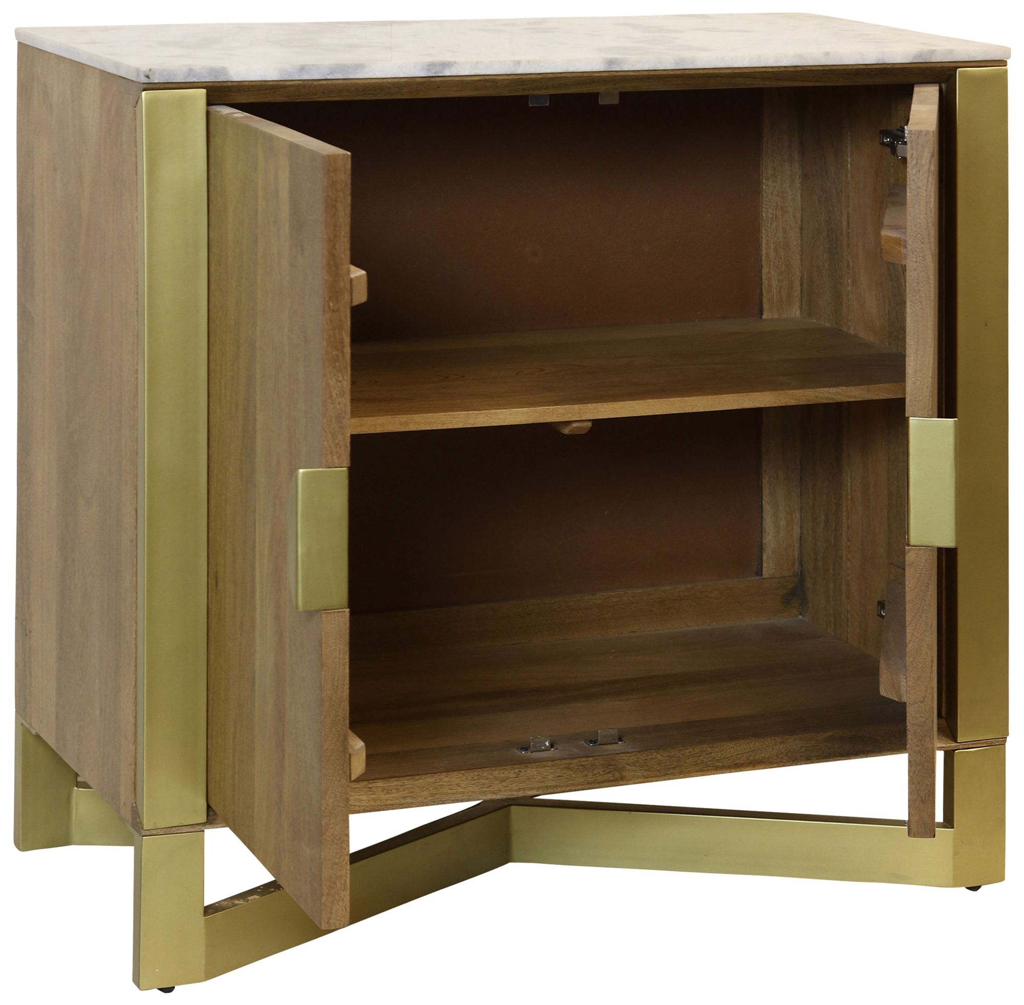 Image 2 Astoria 38 x 36 Light Tobacco, White, Brass 2-Door Cabinet more views