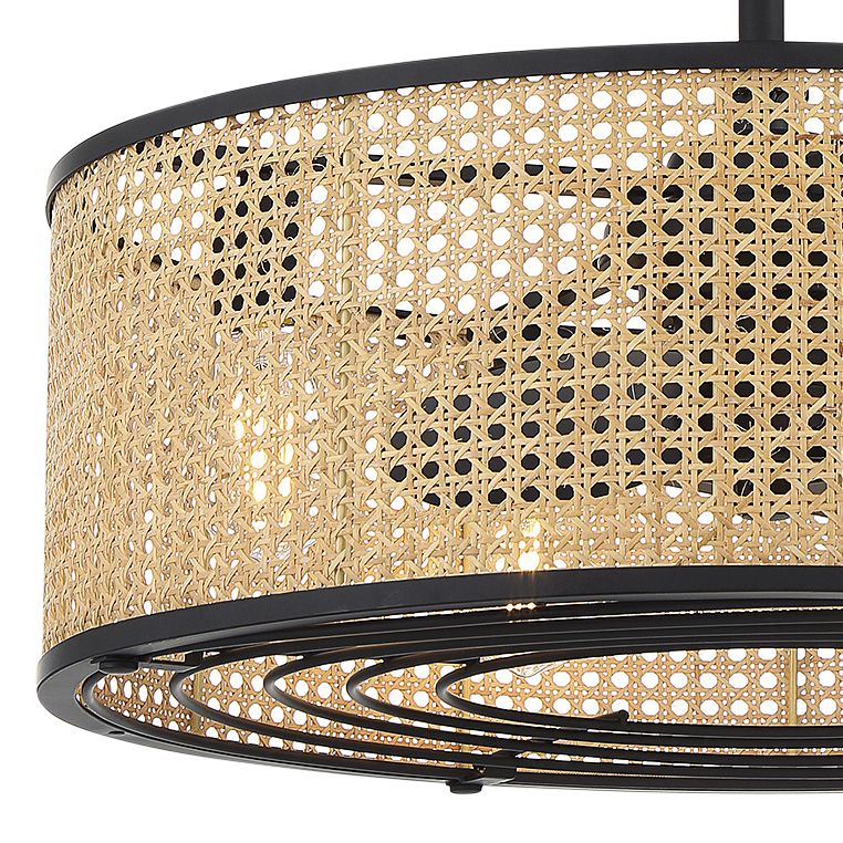 Image 3 Astoria 4-Light Fan D'Lier in Matte Black (Fandelier) more views