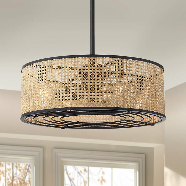 Image 1 Astoria 4-Light Fan D'Lier in Matte Black