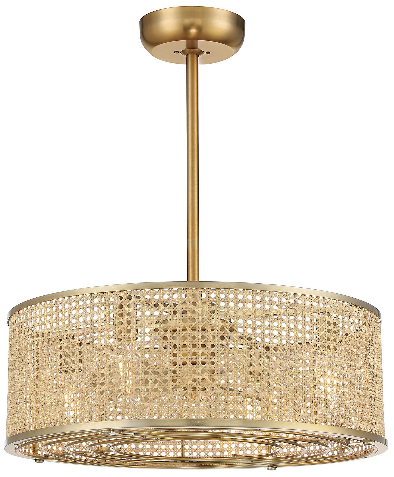 Image 2 Astoria 4-Light Fan D'Lier in Warm Brass (Fandelier)