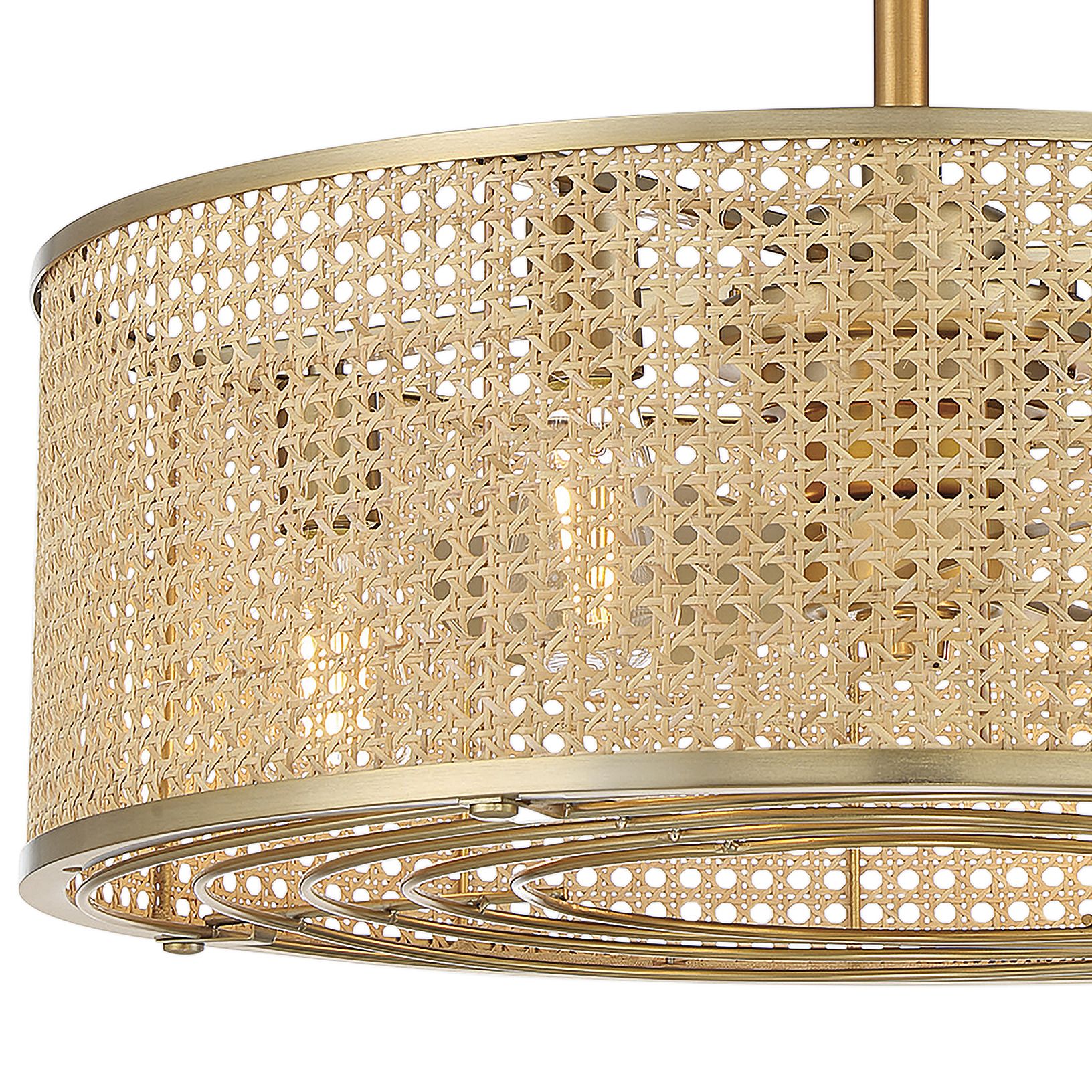Image 3 Astoria 4-Light Fan D'Lier in Warm Brass (Fandelier) more views