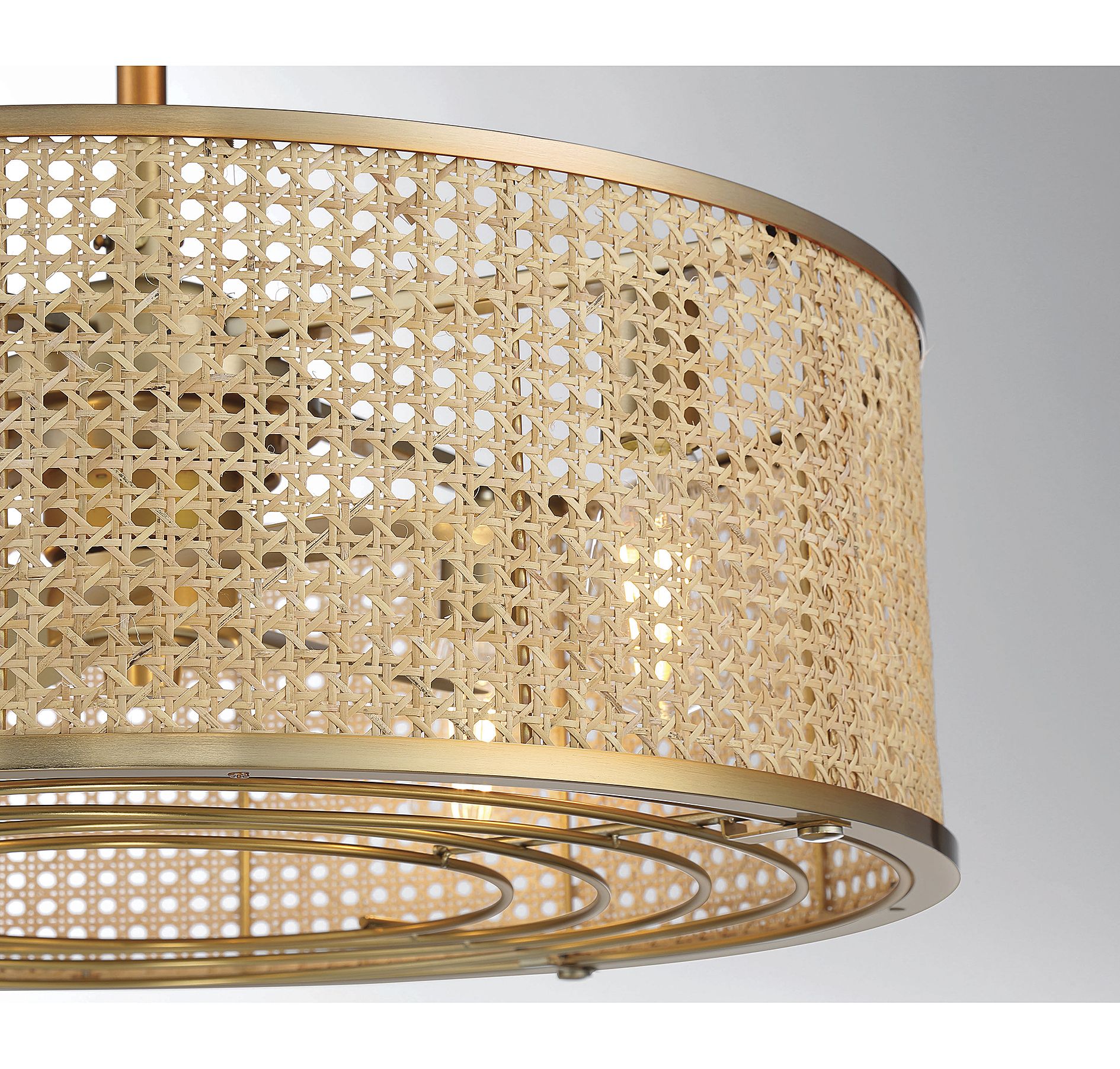 Image 4 Astoria 4-Light Fan D'Lier in Warm Brass (Fandelier) more views
