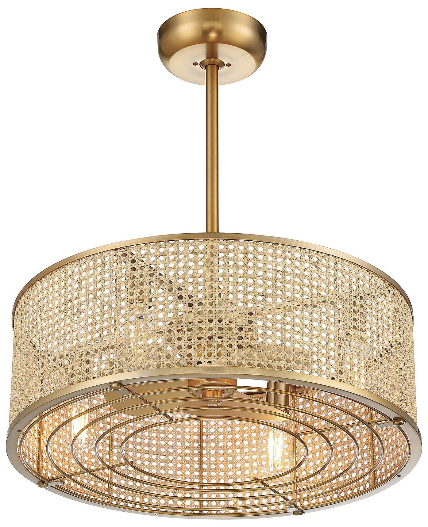 Image 5 Astoria 4-Light Fan D'Lier in Warm Brass (Fandelier) more views