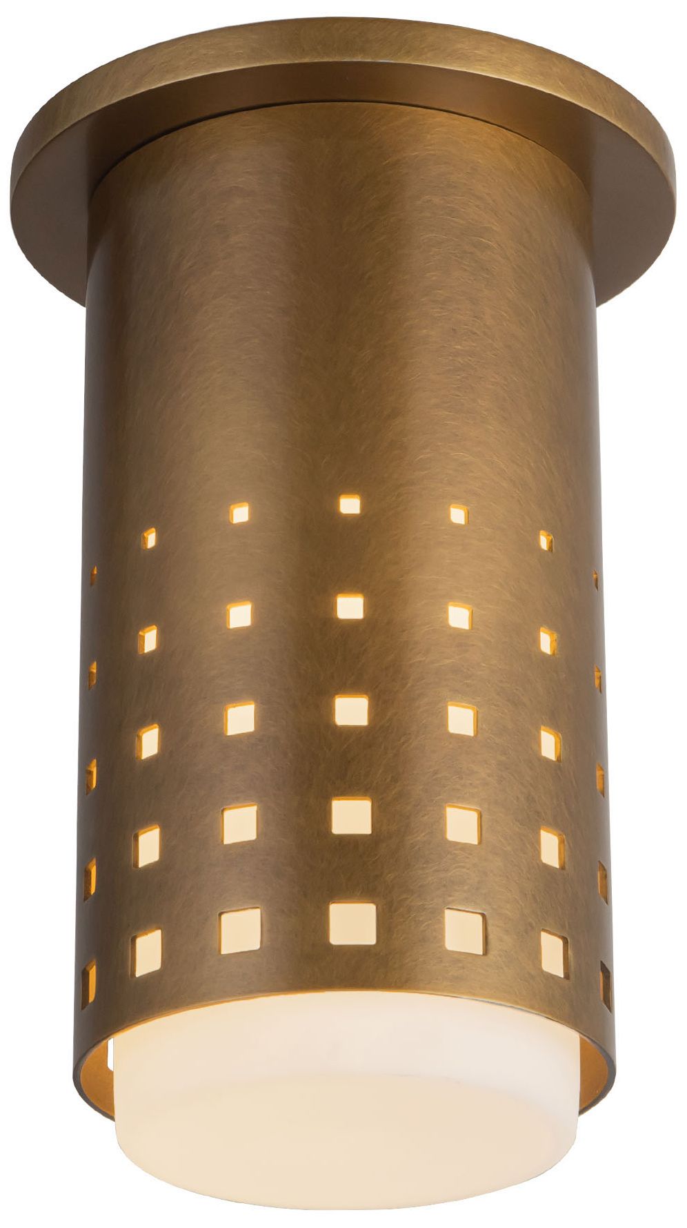 Image 3 Astoria 5-in Vintage Brass Semi-Flush Mount more views