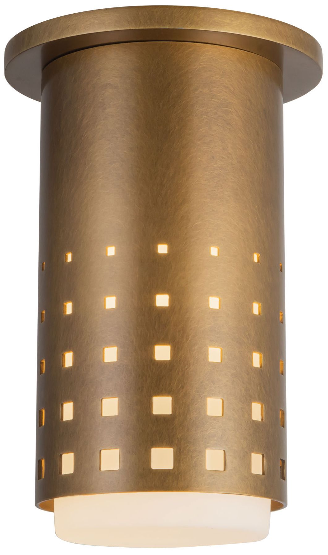 Image 6 Astoria 5-in Vintage Brass Semi-Flush Mount more views