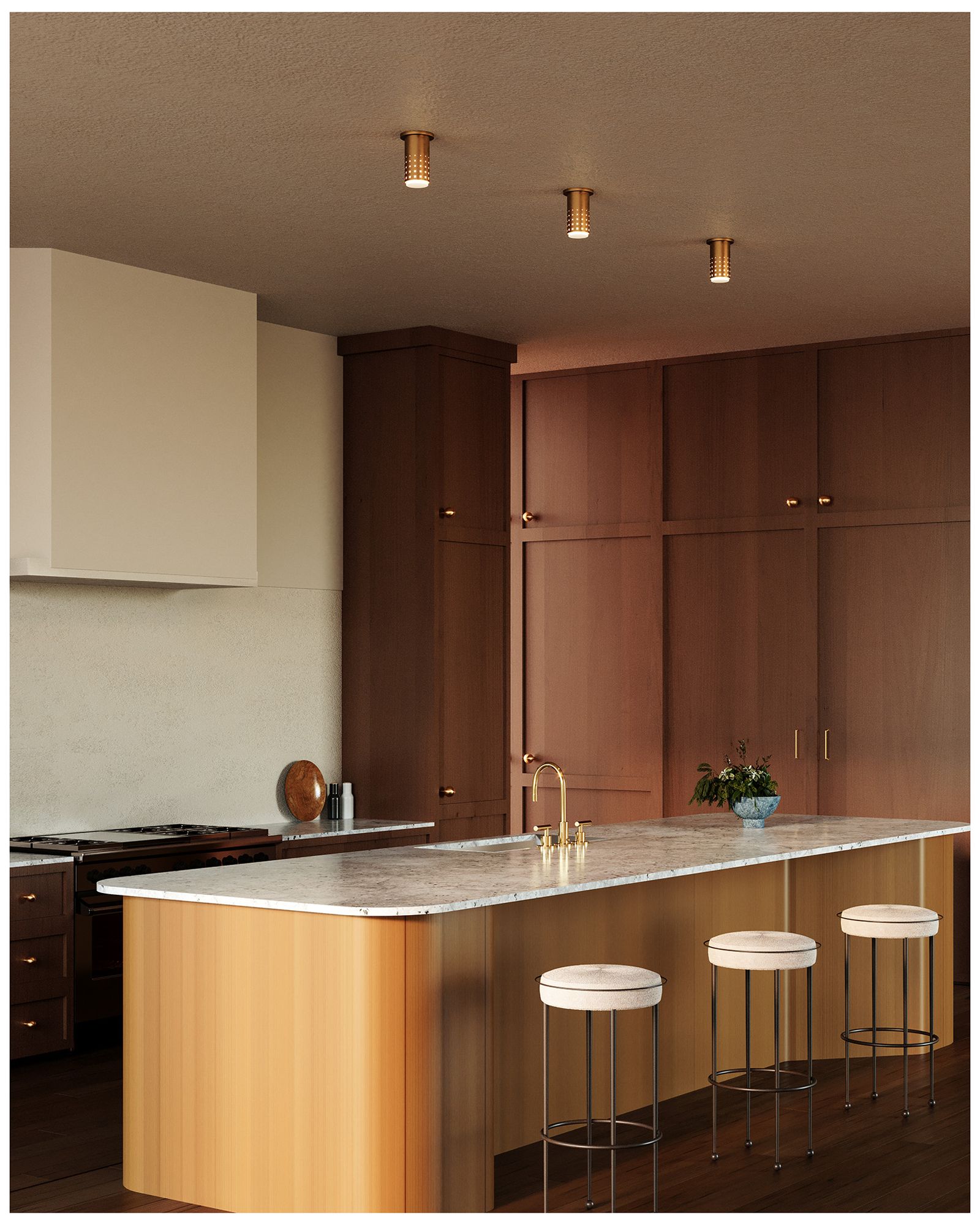 Image 7 Astoria 5-in Vintage Brass Semi-Flush Mount more views