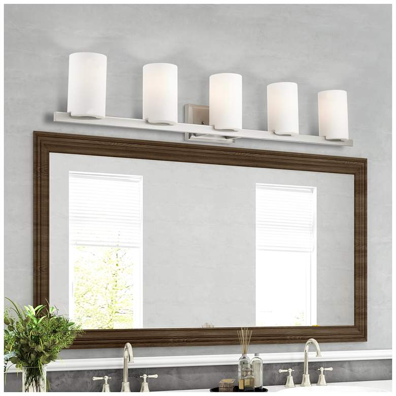 Image 1 Astoria 5-Light Brushed Nickel Cylinder Vanity Light