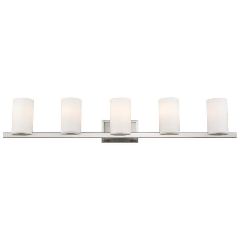 Image 4 Astoria 5-Light Brushed Nickel Cylinder Vanity Light more views