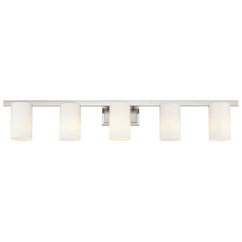 Image 5 Astoria 5-Light Brushed Nickel Cylinder Vanity Light more views