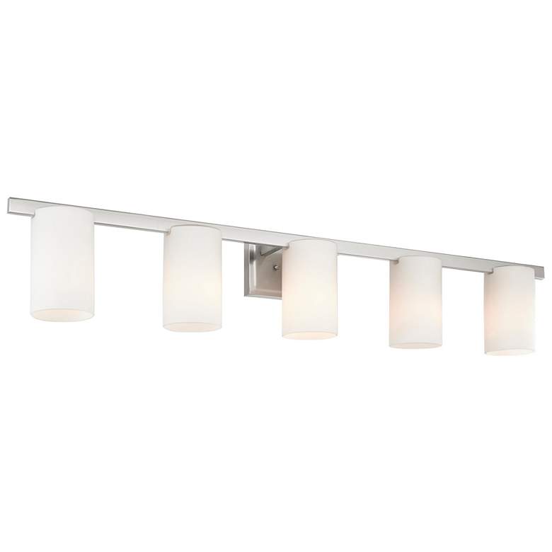 Image 6 Astoria 5-Light Brushed Nickel Cylinder Vanity Light more views