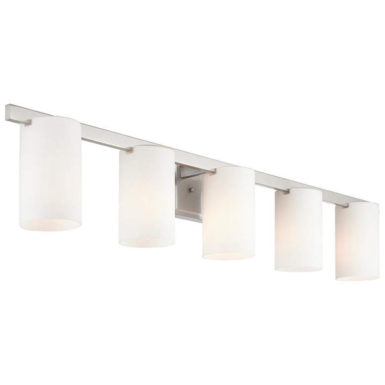 Image 7 Astoria 5-Light Brushed Nickel Cylinder Vanity Light more views