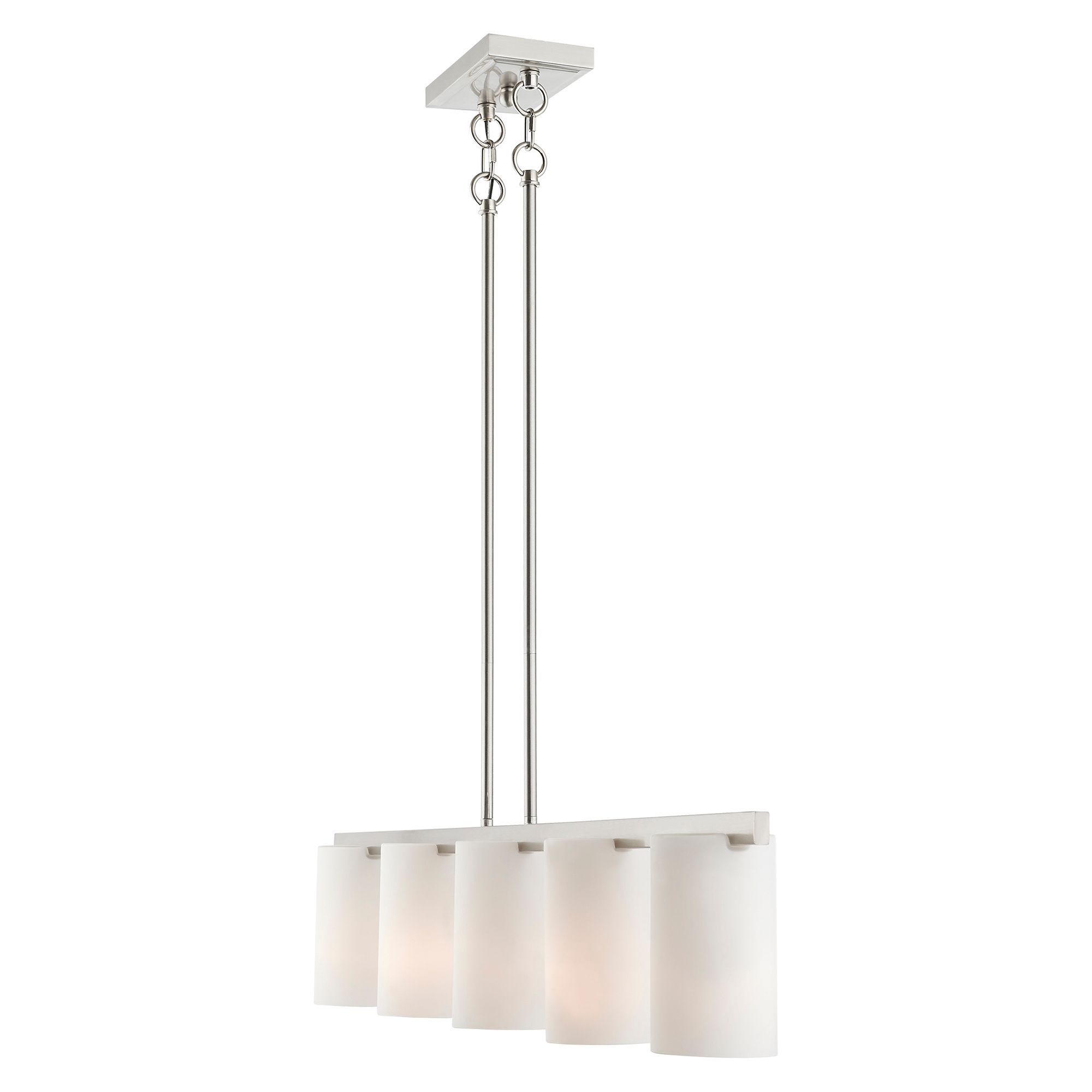 Astoria 5-Light Brushed Nickel Island Light with White Shades