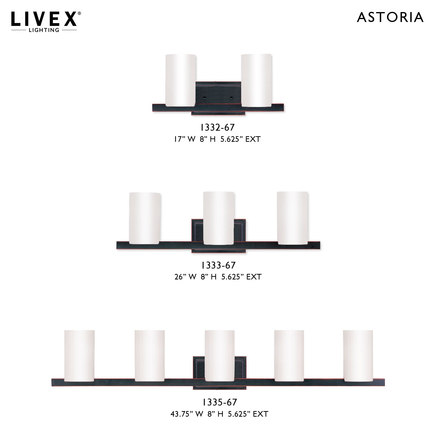 Image 4 Astoria 5-Light Olde Bronze Cylinder Vanity Light more views