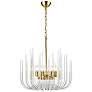 Astoria 8-Light Solid Curved Clear Glass Polished Brass Pendant