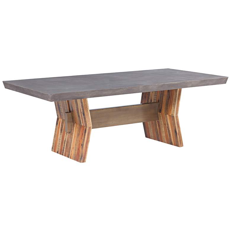 Image 1 Astoria 86 1/2" Wide Dark Gray Concrete & Wood Dining Table