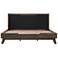 Astoria King Platform Bed in Dark Brown Solid Oak Wood and Faux Leather
