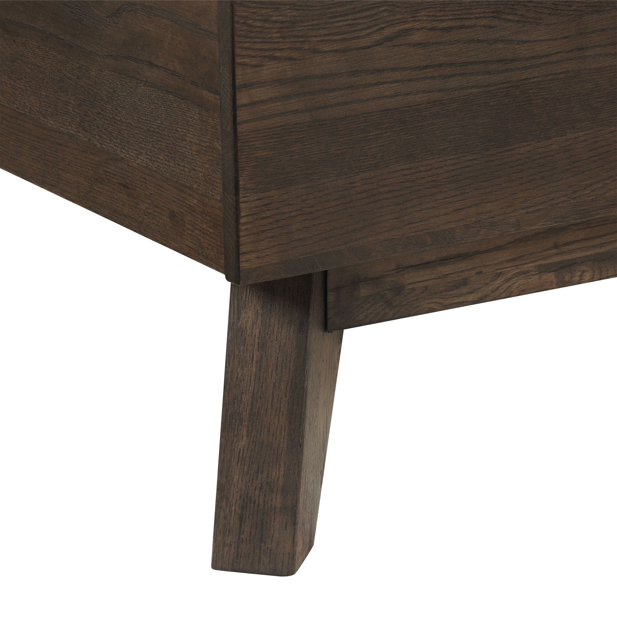 Image 6 Astoria King Platform Bed in Dark Brown Solid Oak Wood and Faux Leather more views