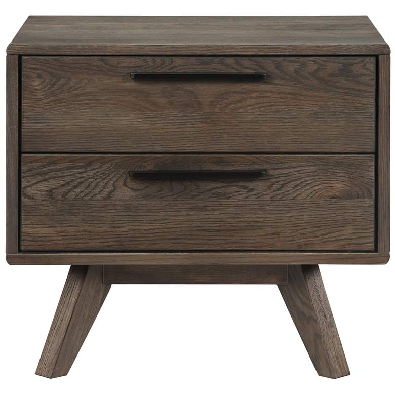 Image 1 Astoria Nightstand with 2 Drawers in Oak Wood