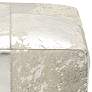Astoria Weathered Silver Leather Hide Pouf Ottoman