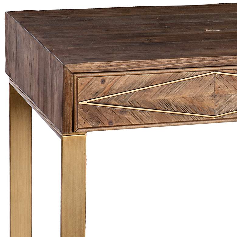 Image 3 Astorland 48" Wide Natural Reclaimed Wood 2-Drawer Desk more views