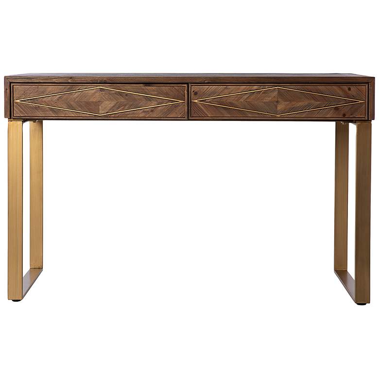 Image 5 Astorland 48" Wide Natural Reclaimed Wood 2-Drawer Desk more views