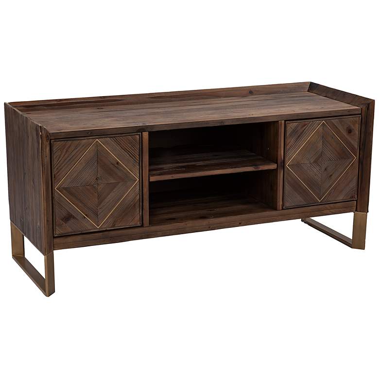 Image 2 Astorland 50 inch Wide Reclaimed Wood Media Console w/ Storage