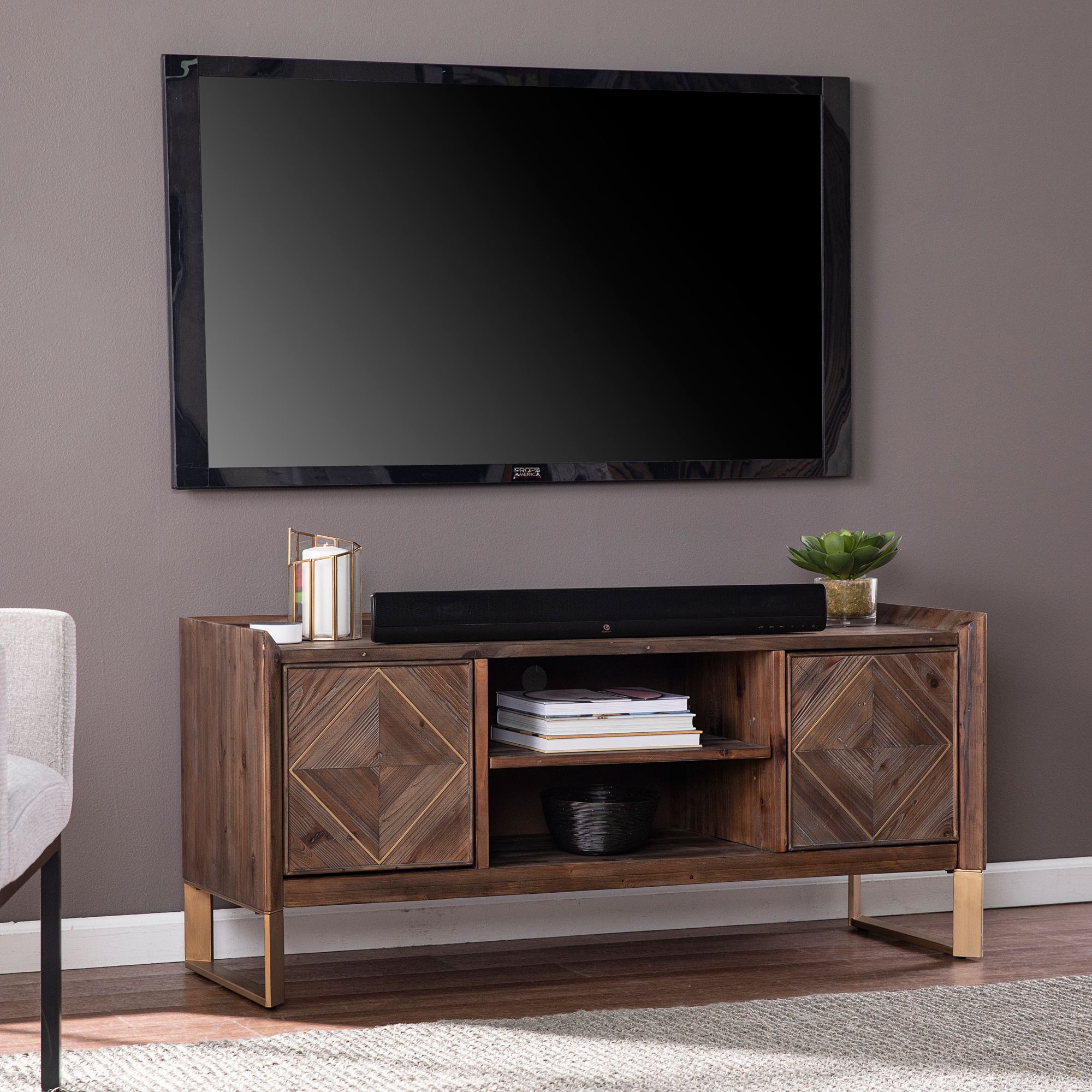 Dark wood tv store stand 50 inch