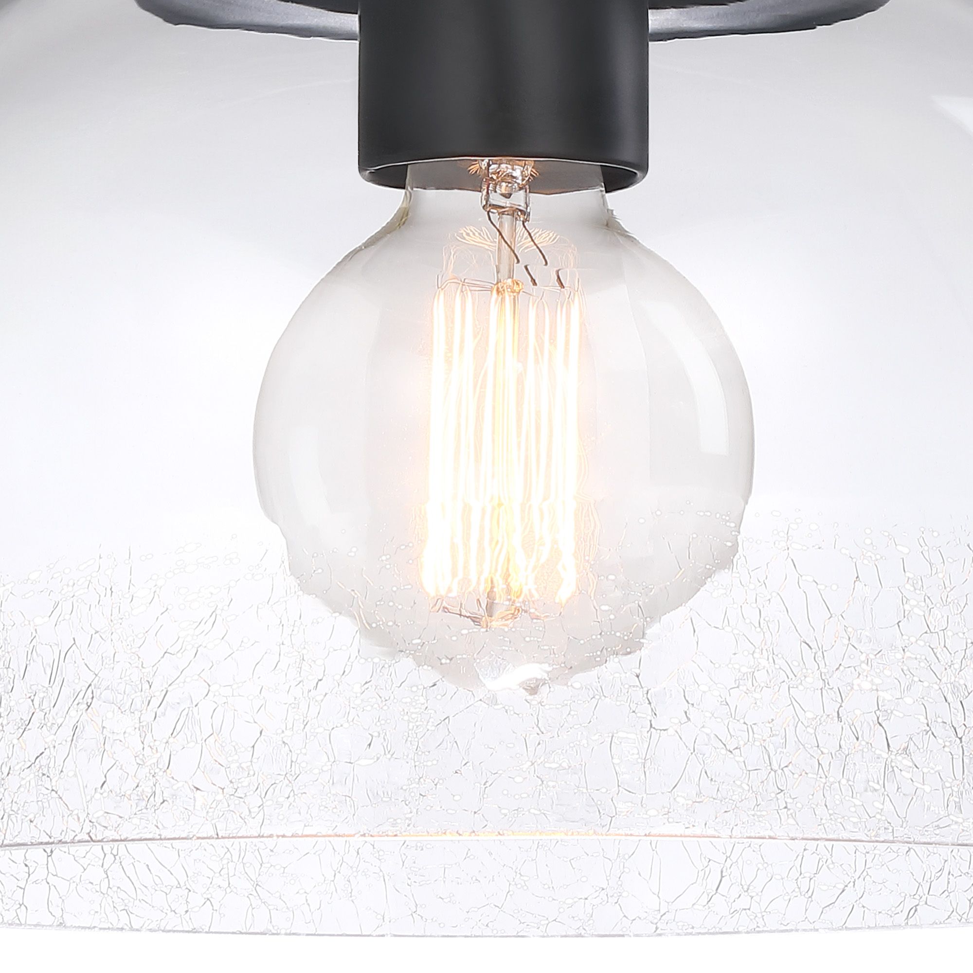 Image 3 Astra 11.75 in. Matte Black Modern Semi-Flush Mount with Glass Shade more views