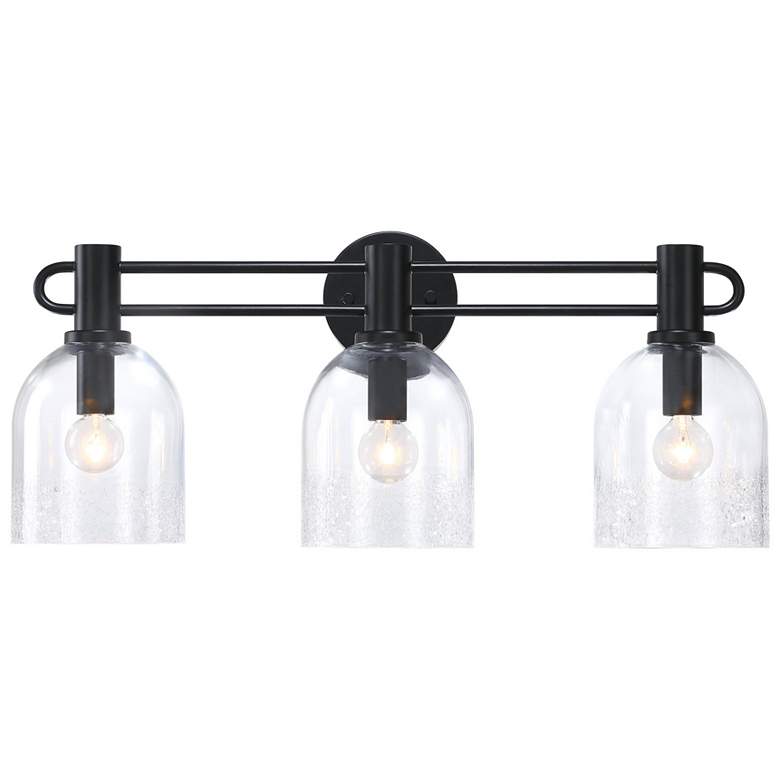 Image 1 Astra 24 in. 3-Light Matte Black Vanity Wall Light for Bathrooms