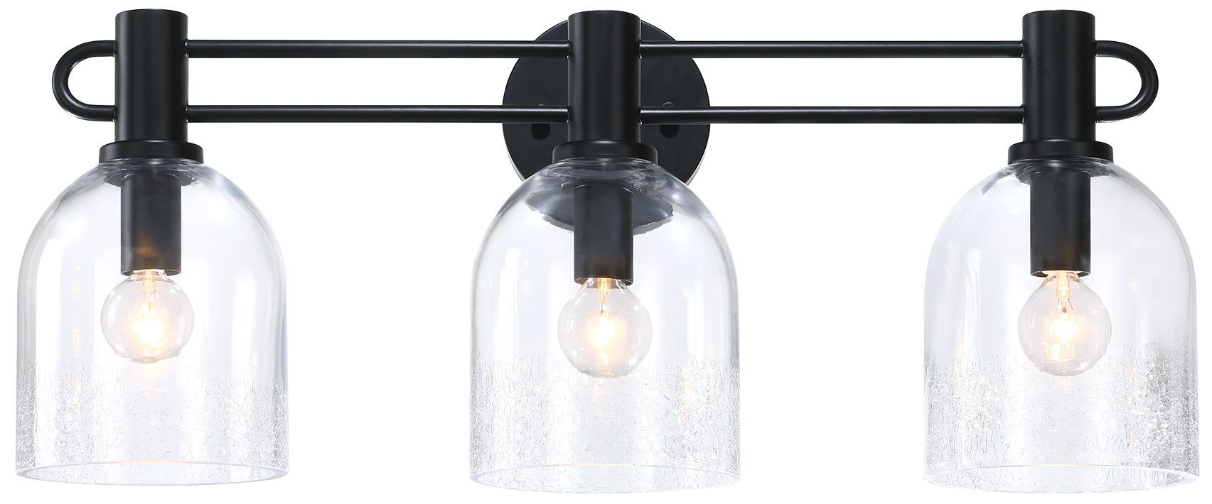 Image 4 Astra 24 in. 3-Light Matte Black Vanity Wall Light for Bathrooms more views