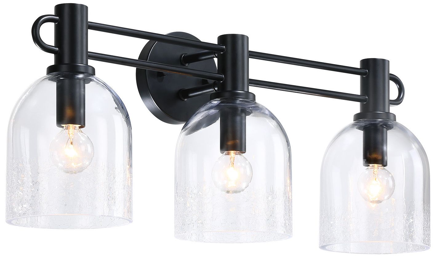 Image 5 Astra 24 in. 3-Light Matte Black Vanity Wall Light for Bathrooms more views