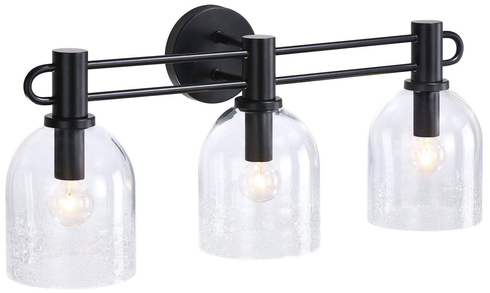 Astra 24 in. 3-Light Matte Black Vanity Wall Light for Bathrooms