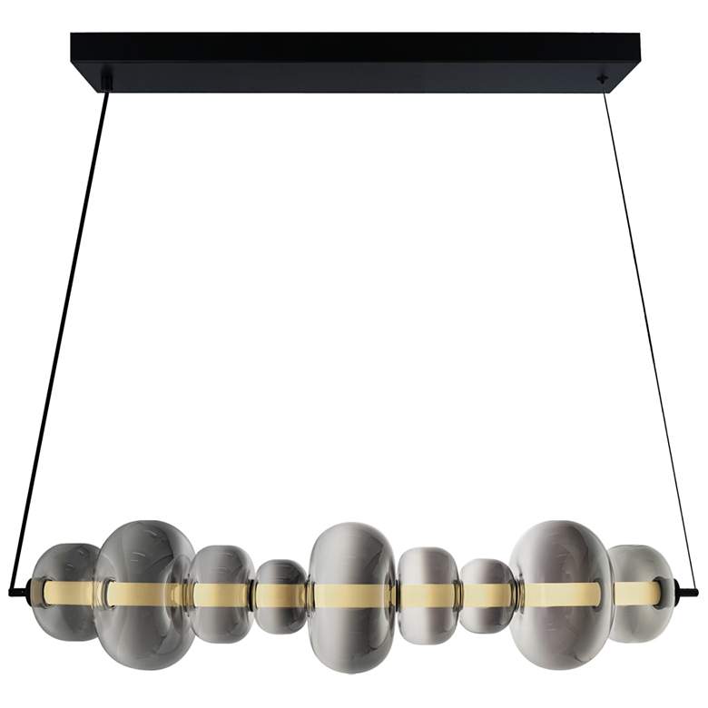 Image 1 Astra 29.2" Wide Black Island-Light w/ Smoke Ombre Shade