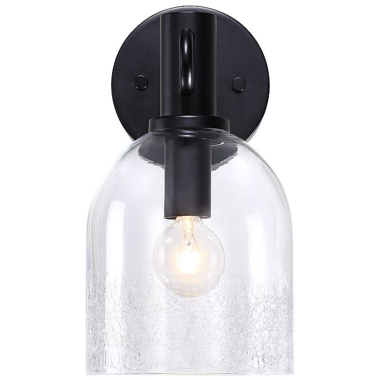 Image 1 Astra 5.5 in. 1-Light Matte Black Indoor Wall Sconce Light for Bathrooms