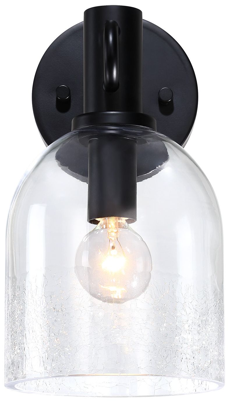 Image 4 Astra 5.5 in. 1-Light Matte Black Indoor Wall Sconce Light for Bathrooms more views