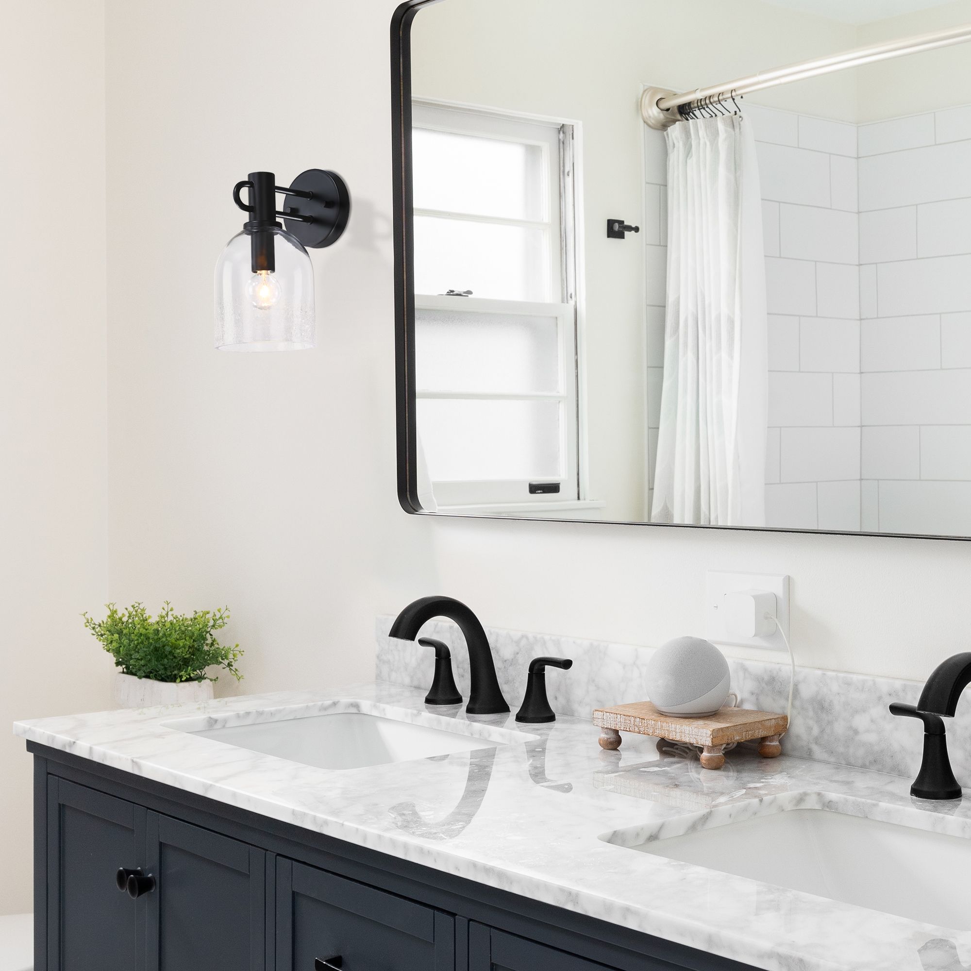 Image 5 Astra 5.5 in. 1-Light Matte Black Indoor Wall Sconce Light for Bathrooms more views