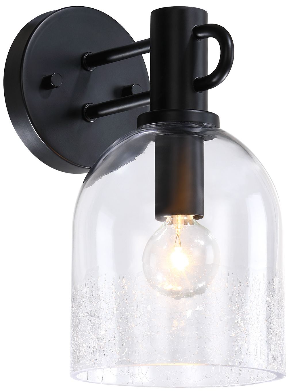 Image 6 Astra 5.5 in. 1-Light Matte Black Indoor Wall Sconce Light for Bathrooms more views