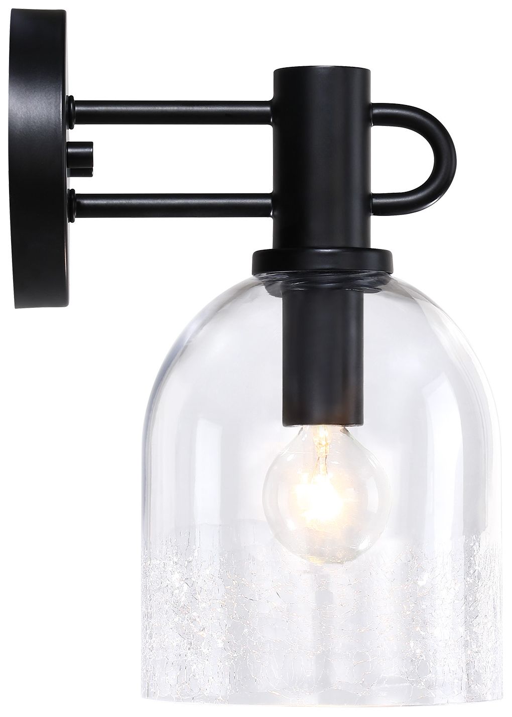 Astra 5.5 in. 1-Light Matte Black Indoor Wall Sconce Light for Bathrooms