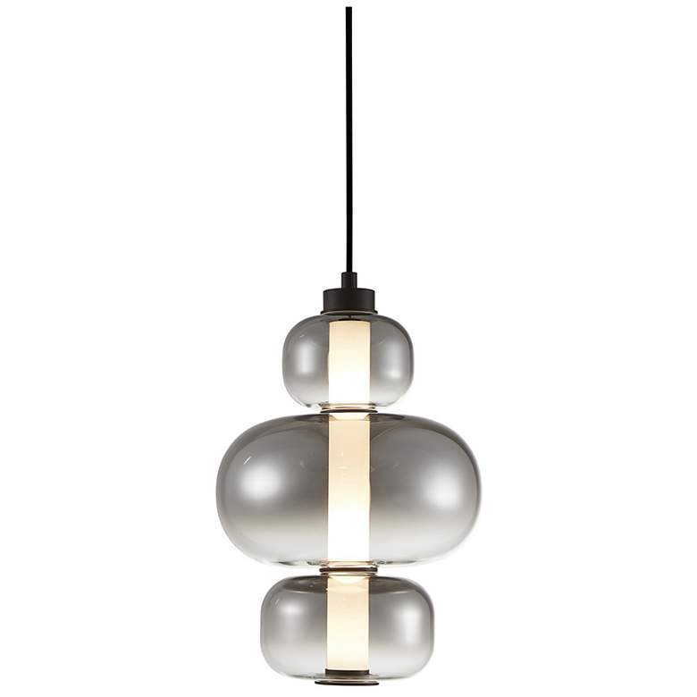 Image 3 Astra 9" Wide Black Pendant w/ Smoke Ombre Shade more views
