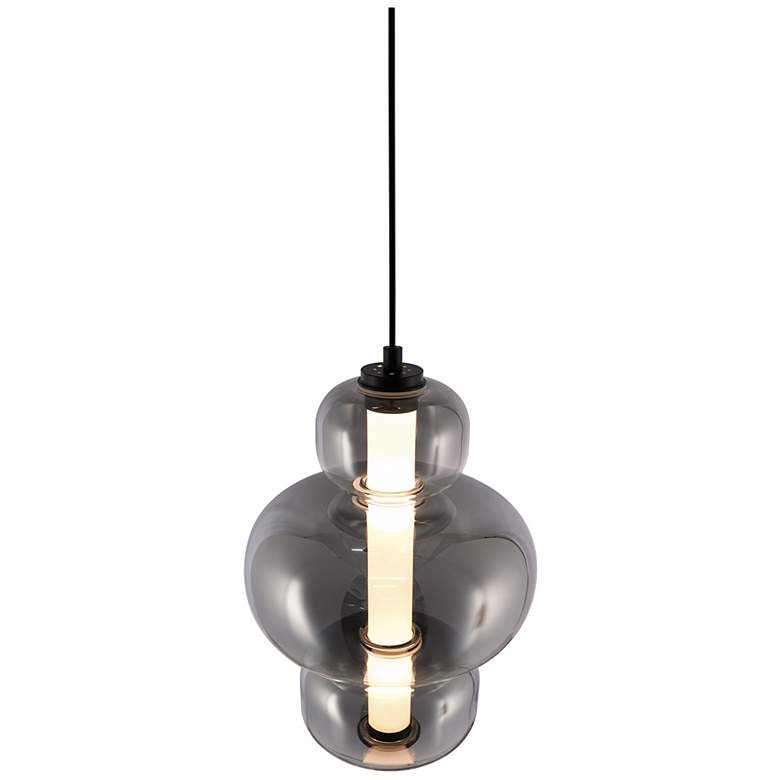 Image 4 Astra 9" Wide Black Pendant w/ Smoke Ombre Shade more views