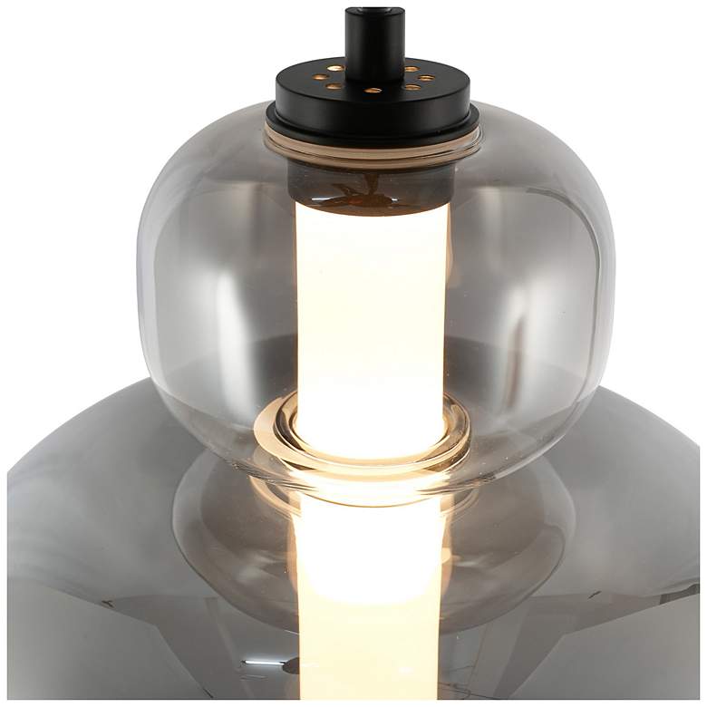 Image 6 Astra 9" Wide Black Pendant w/ Smoke Ombre Shade more views