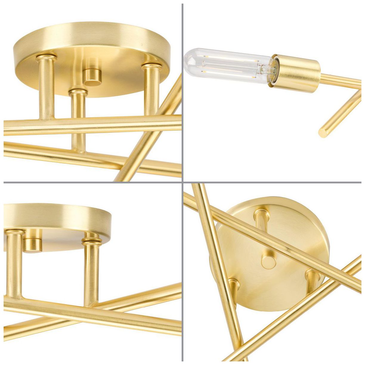 Image 3 Astra Collection Three-Light 18" Semi-Flush Mount Light more views