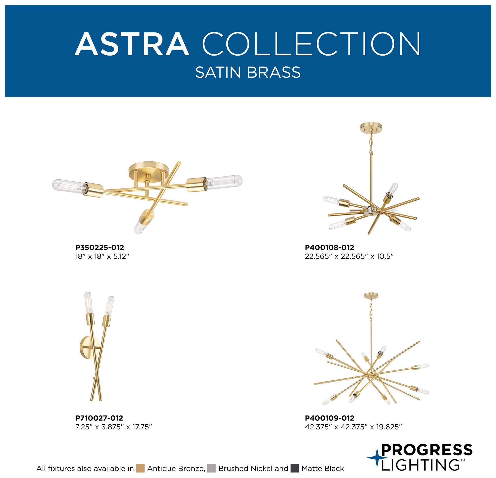 Image 7 Astra Collection Three-Light 18" Semi-Flush Mount Light more views