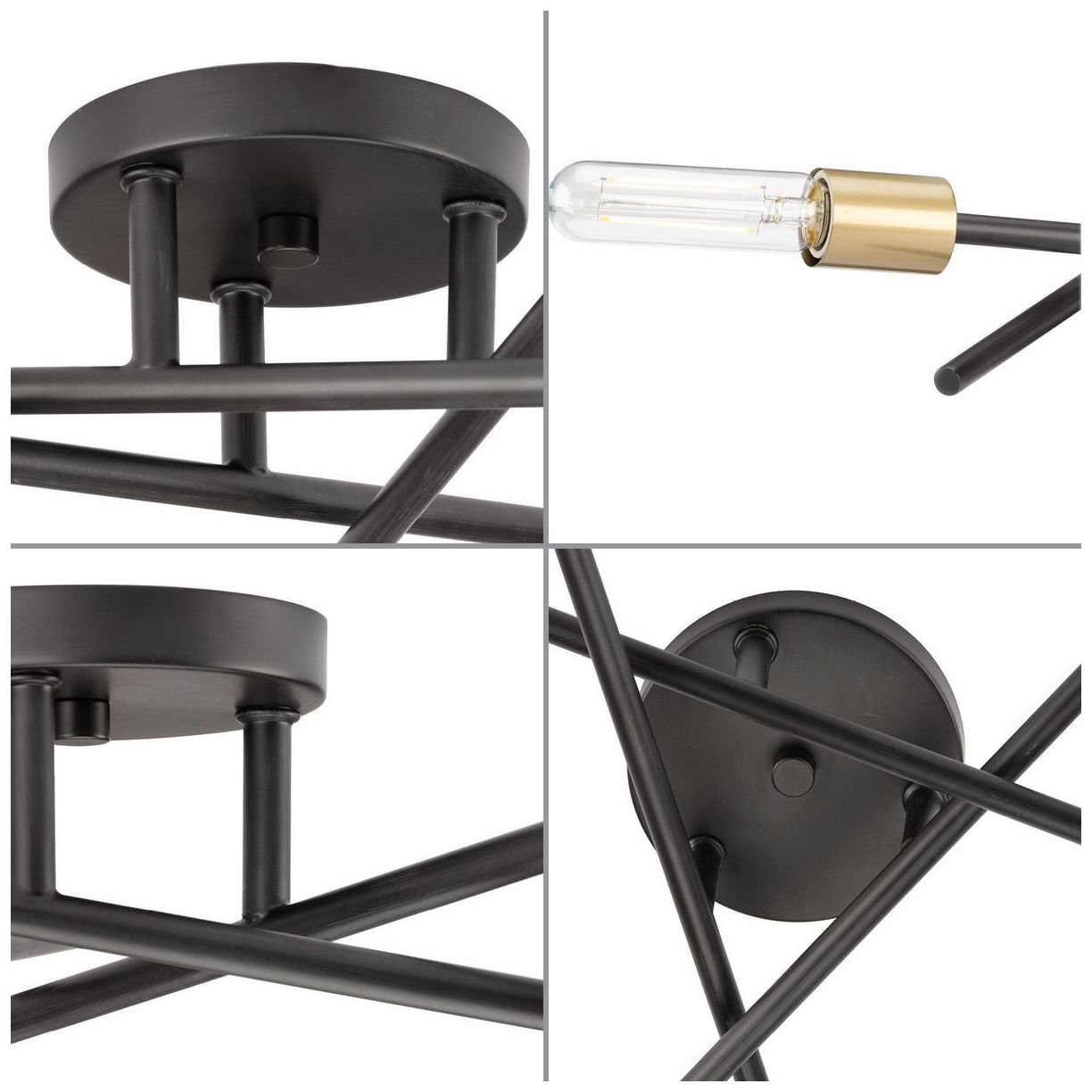 Image 3 Astra Collection Three-Light 18" Semi-Flush Mount Light more views
