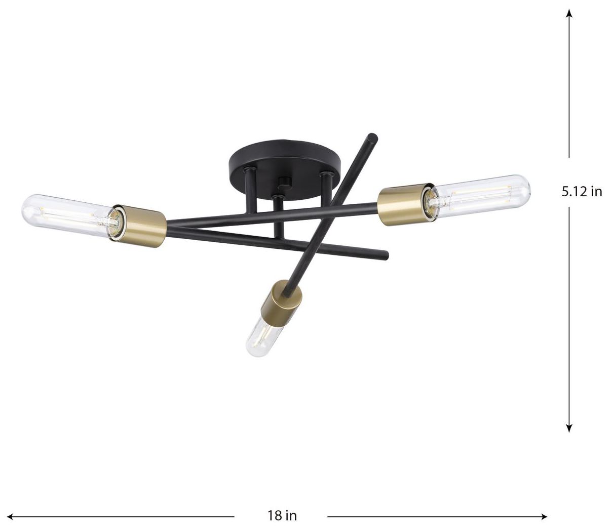 Image 4 Astra Collection Three-Light 18" Semi-Flush Mount Light more views