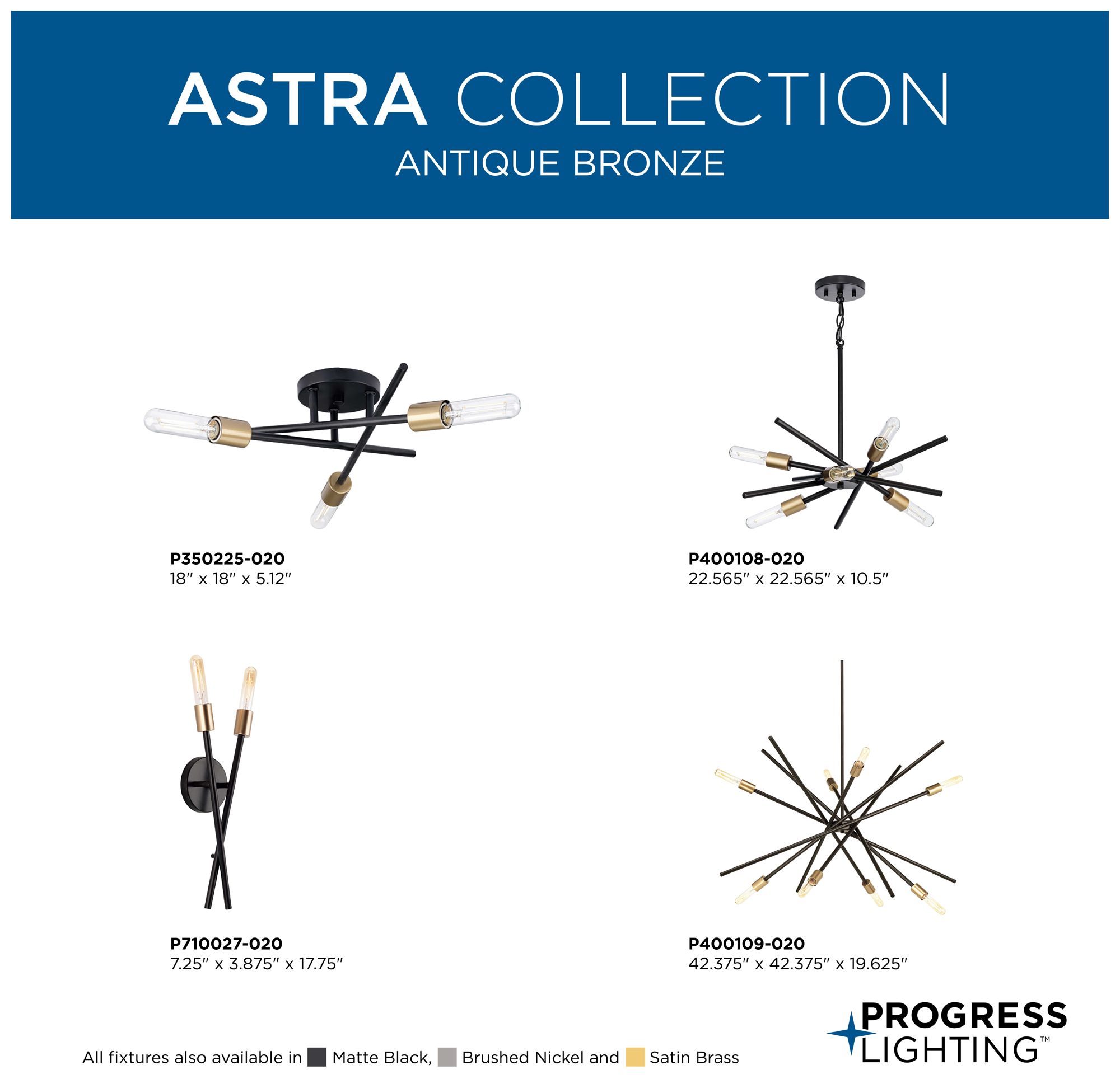 Image 7 Astra Collection Three-Light 18" Semi-Flush Mount Light more views
