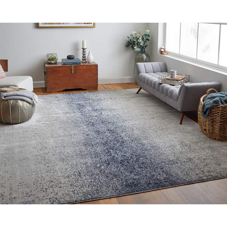 Image 2 Astra Transitional Abstract Soft Indoor Blue Area Rug 39L2F more views