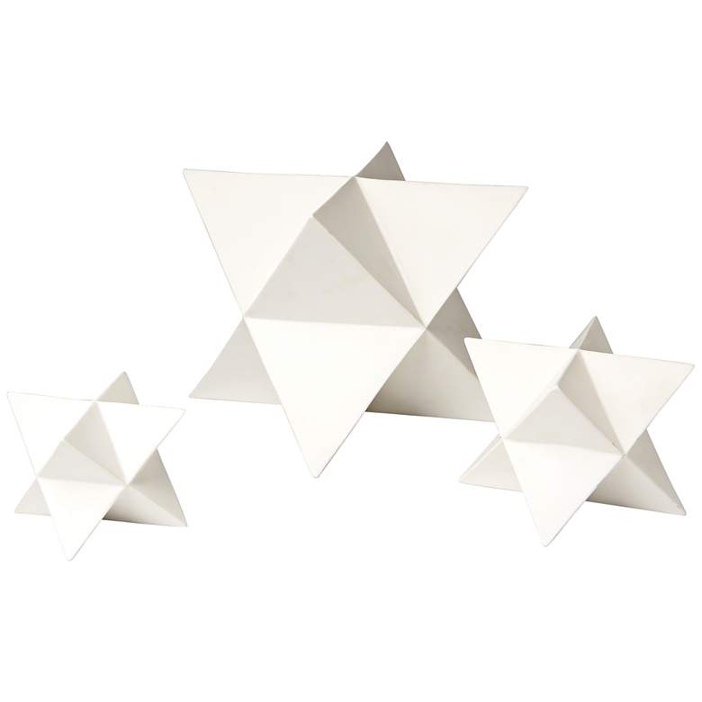 Image 1 Astral Matte White 3-Piece Star Ceramic Figurine Set